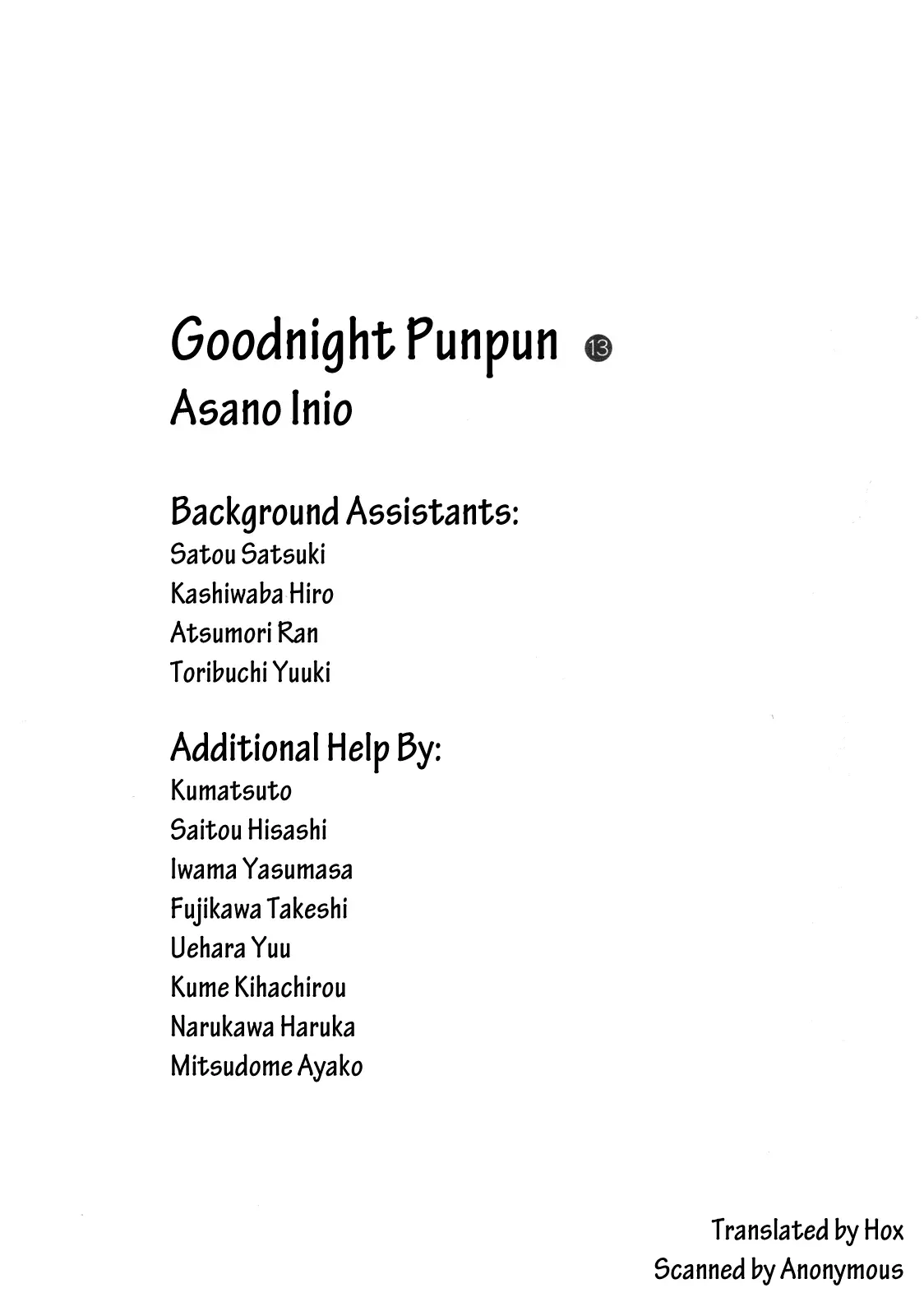 Read Goodnight Punpun Manga Online